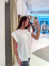 Lockeres Basic Tee Weiß