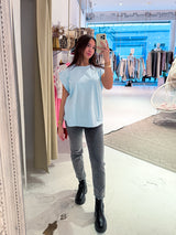 Lockeres Basic Tee Hellblau