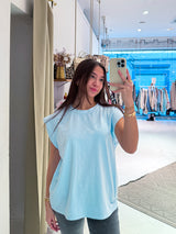 Lockeres Basic Tee Hellblau