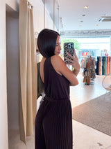 Plissee Jumpsuit Braun