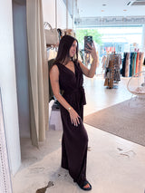 Plissee Jumpsuit Braun