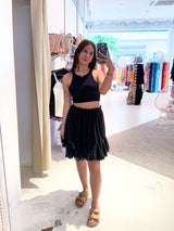 Kurzer Rock mit Rüschen Schwarz