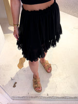 Kurzer Rock mit Rüschen Schwarz