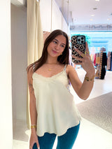 Top mit Spitze Beige