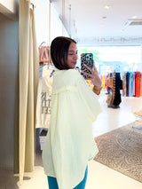 Kurze Waffle Bluse Gelb