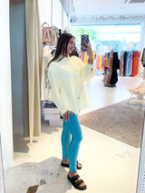 Kurze Waffle Bluse Gelb