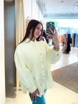 Kurze Waffle Bluse Gelb