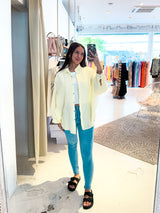 Kurze Waffle Bluse Gelb