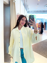 Kurze Waffle Bluse Gelb