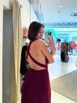 Wickel-Kleid Weinrot