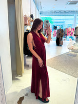 Wickel-Kleid Weinrot