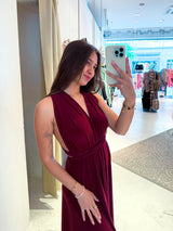 Wickel-Kleid Weinrot