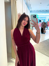 Wickel-Kleid Weinrot