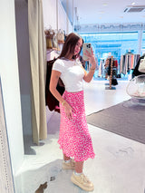 Silky Rock mit Leomuster Pink/Weiß