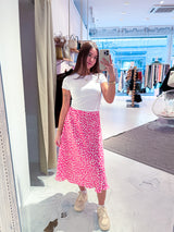 Silky Rock mit Leomuster Pink/Weiß