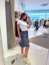 Kurzer Rock mit Rüschen und Leomuster Schwarz