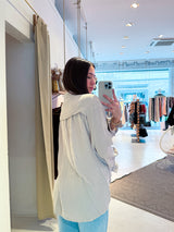 Kurze Waffle Bluse Beige