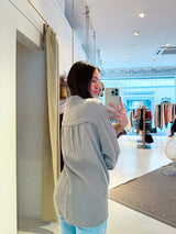 Kurze Waffle Bluse Taupe