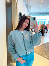 Bomberjacke Basic Hellgrau