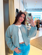 Bomberjacke Basic Hellgrau