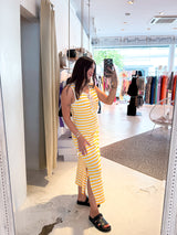 Maxikleid Gestreift Gelb