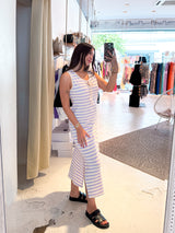 Maxikleid Gestreift Flieder