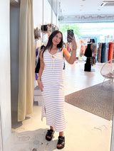 Maxikleid Gestreift Flieder