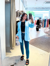 Oversized Blazer Basic Hellblau