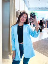 Oversized Blazer Basic Hellblau