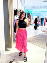 Silky Rock mit Leomuster Pink Rot