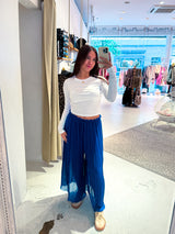 Plissee Hose Royalblau