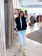 Teddy Weste Dunkelgrau