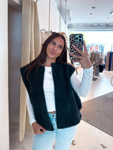 Teddy Weste Dunkelgrau