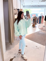 Kurze Oversized Strickjacke Mint