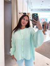 Kurze Oversized Strickjacke Mint