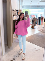 Oversized Strickpullover Pink