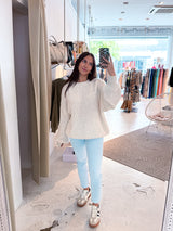 Oversized Strickpullover Beige