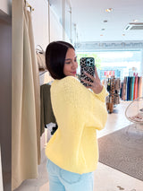 Oversized Strickpullover Gelb