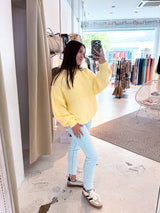 Oversized Strickpullover Gelb