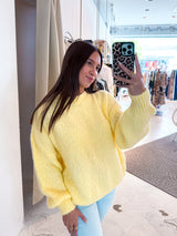 Oversized Strickpullover Gelb