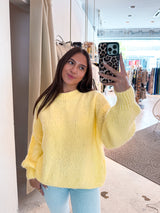 Oversized Strickpullover Gelb