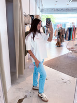 Yelene Heavy Oversized Tee Washed Warm White