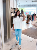 Yelene Heavy Oversized Tee Washed Warm White