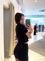 Ines Cropped Baby Tee Black White Gum