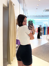 Ines Cropped Baby Tee Washed Coast Sand White Gum