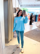 Good Vibes Only Crew Neck Hellblau