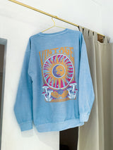 Sun and Moon Crew Neck Hellblau