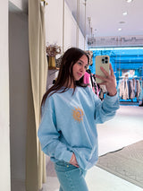 Sun and Moon Crew Neck Hellblau