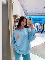 Sun and Moon Crew Neck Hellblau