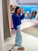 Strickjacke Royalblau